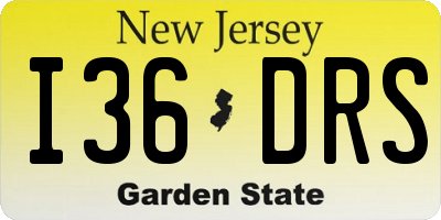 NJ license plate I36DRS