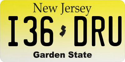 NJ license plate I36DRU