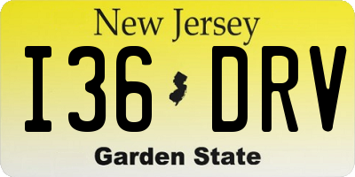 NJ license plate I36DRV