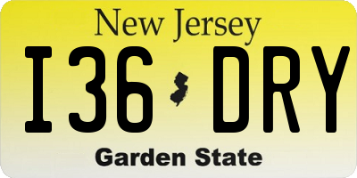 NJ license plate I36DRY