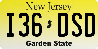 NJ license plate I36DSD