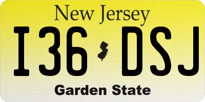 NJ license plate I36DSJ