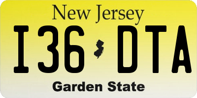 NJ license plate I36DTA