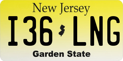 NJ license plate I36LNG