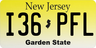NJ license plate I36PFL