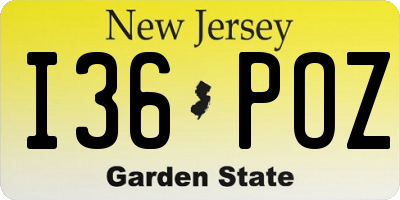 NJ license plate I36POZ