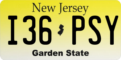 NJ license plate I36PSY