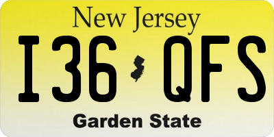 NJ license plate I36QFS