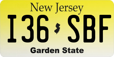 NJ license plate I36SBF