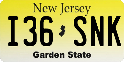 NJ license plate I36SNK