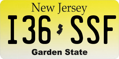NJ license plate I36SSF