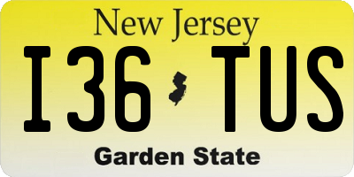 NJ license plate I36TUS