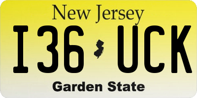 NJ license plate I36UCK
