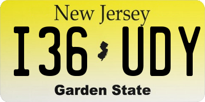 NJ license plate I36UDY