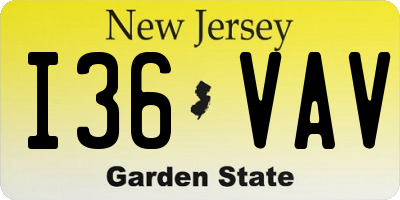 NJ license plate I36VAV