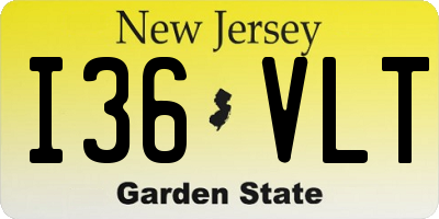 NJ license plate I36VLT