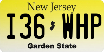 NJ license plate I36WHP
