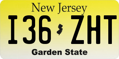 NJ license plate I36ZHT