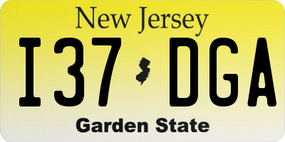 NJ license plate I37DGA