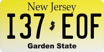 NJ license plate I37EOF
