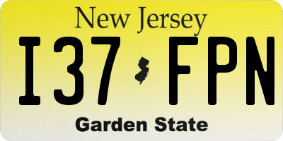 NJ license plate I37FPN