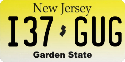 NJ license plate I37GUG