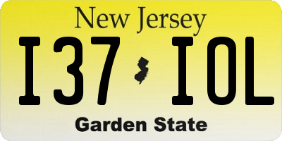 NJ license plate I37IOL