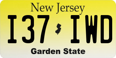 NJ license plate I37IWD