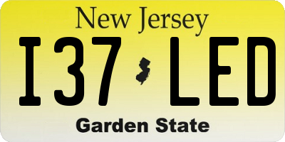 NJ license plate I37LED
