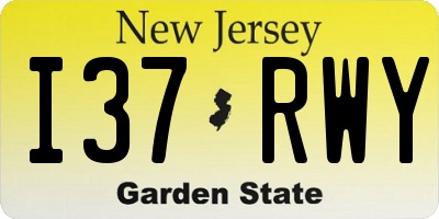 NJ license plate I37RWY
