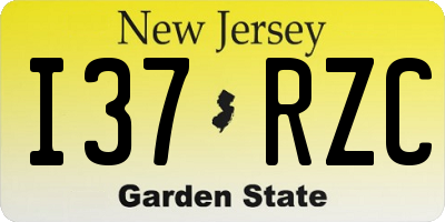 NJ license plate I37RZC