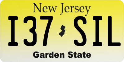 NJ license plate I37SIL