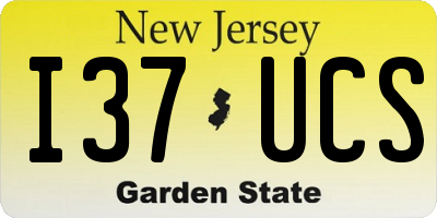 NJ license plate I37UCS