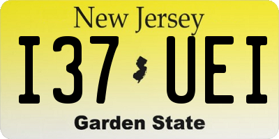 NJ license plate I37UEI