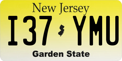 NJ license plate I37YMU