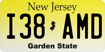 NJ license plate I38AMD