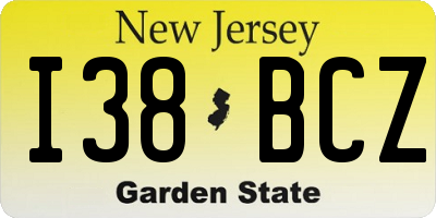 NJ license plate I38BCZ