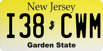 NJ license plate I38CWM