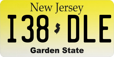 NJ license plate I38DLE