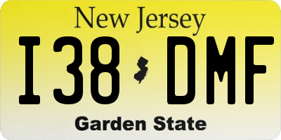 NJ license plate I38DMF