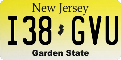 NJ license plate I38GVU
