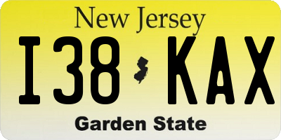 NJ license plate I38KAX