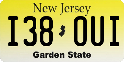 NJ license plate I38OUI
