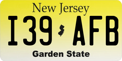 NJ license plate I39AFB