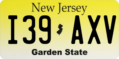 NJ license plate I39AXV