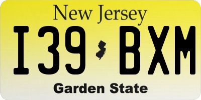 NJ license plate I39BXM
