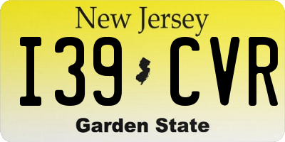 NJ license plate I39CVR