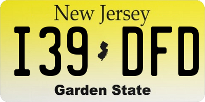 NJ license plate I39DFD