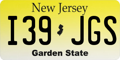 NJ license plate I39JGS