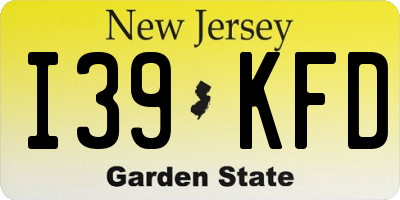 NJ license plate I39KFD